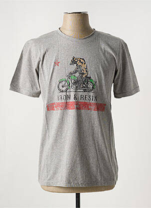 T-shirt stretch manches courtes gris IRON AND RESIN homme