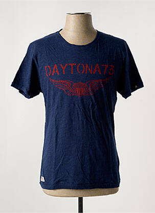 T-shirt stretch manches courtes bleu DAYTONA homme