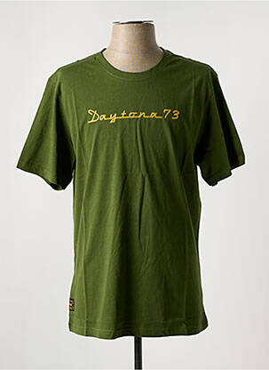 T-shirt broderie manches courtes vert DAYTONA homme