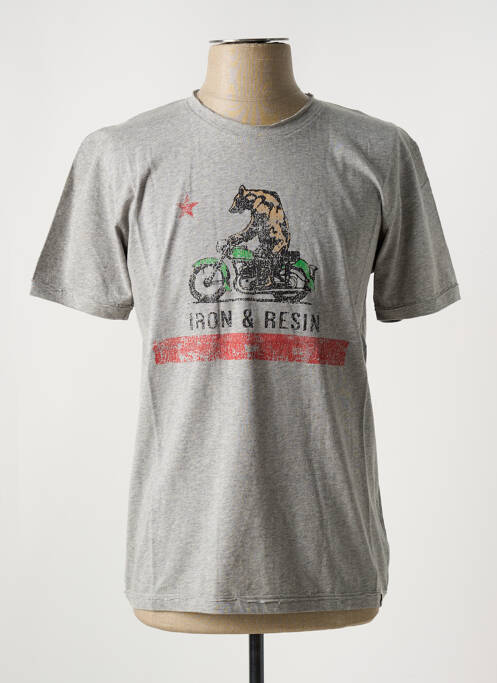 T-shirt stretch manches courtes gris IRON AND RESIN homme