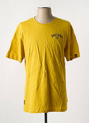 T-shirt coupe droite manches courtes jaune DAYTONA homme