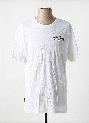 T-shirt coupe droite manches courtes blanc DAYTONA homme