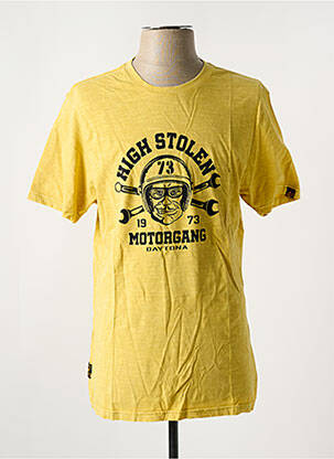 T-shirt coupe droite manches courtes jaune DAYTONA homme