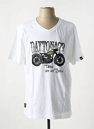 T-shirt coupe droite manches courtes blanc DAYTONA homme