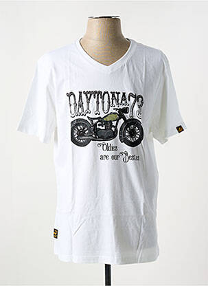 T-shirt coupe droite manches courtes blanc DAYTONA homme