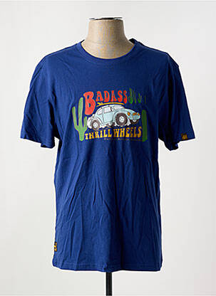 T-shirt coupe droite manches courtes bleu DAYTONA homme