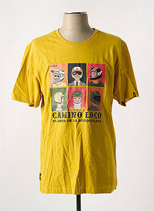 T-shirt coupe droite manches courtes jaune DAYTONA homme