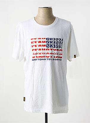 T-shirt coupe droite manches courtes blanc DAYTONA homme