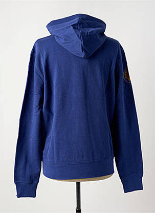 Sweat-shirt à capuche finition bords-côtes manches longues bleu DAYTONA homme