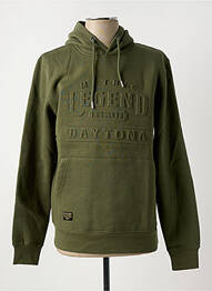 Sweat-shirt à capuche poches manches longues vert DAYTONA homme