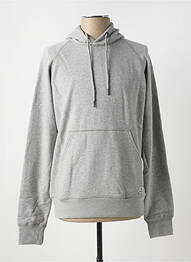 Sweat-shirt à capuche tissage jersey manches longues gris IRON AND RESIN homme