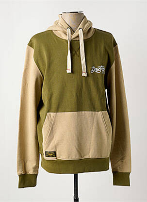 Sweat-shirt à capuche tissage jersey manches longues vert DAYTONA homme