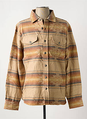 Chemise manches longues coupe droite beige IRON AND RESIN homme