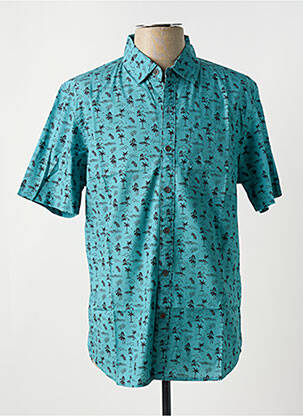Chemise manches courtes imprimé fantaisie bleu IRON AND RESIN homme