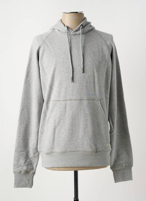 Sweat-shirt à capuche tissage jersey manches longues gris IRON AND RESIN homme