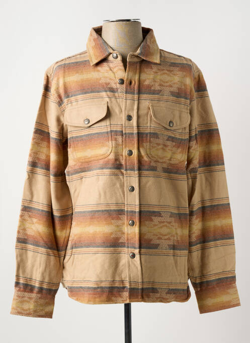 Chemise manches longues beige IRON AND RESIN pour homme