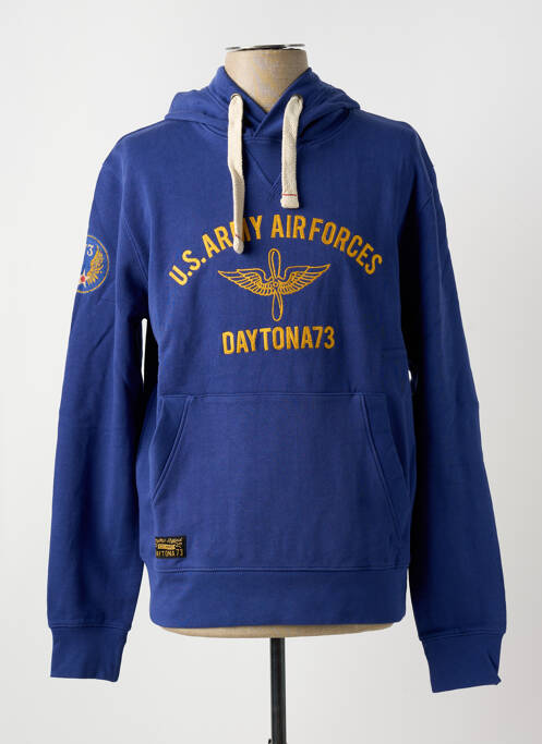 Sweat-shirt à capuche bleu DAYTONA pour homme