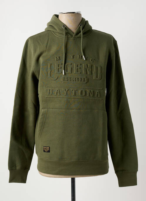 Sweat-shirt à capuche vert DAYTONA pour homme
