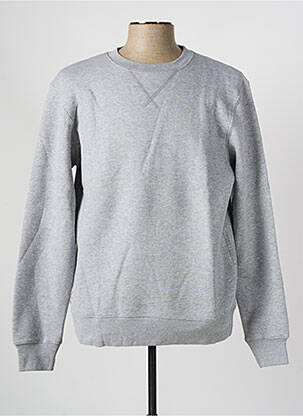Pull col rond manches longues gris DAYTONA homme