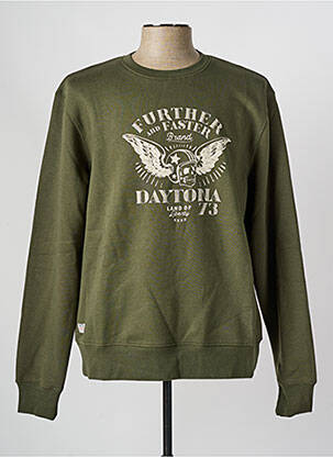 Pull col rond manches longues vert DAYTONA homme