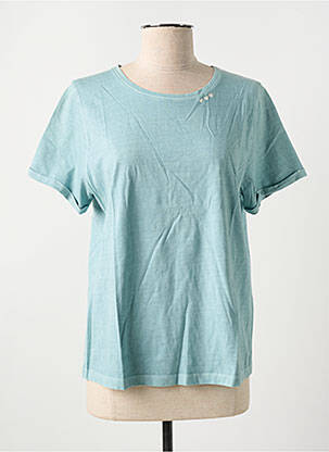 T-shirt coupe droite manches courtes bleu ROSE GARDEN femme