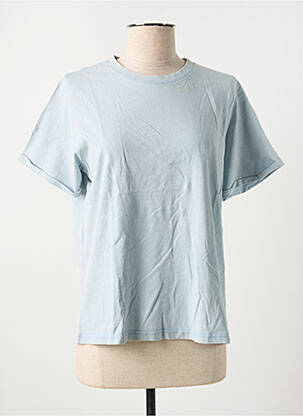 T-shirt coupe droite manches courtes bleu clair ROSE GARDEN femme