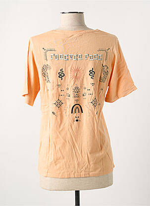 T-shirt stretch manches courtes orange ROSE GARDEN femme