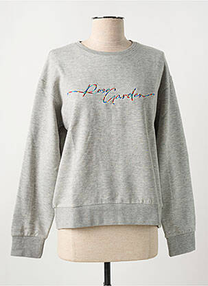 Sweat-shirt stretch manches longues gris ROSE GARDEN femme