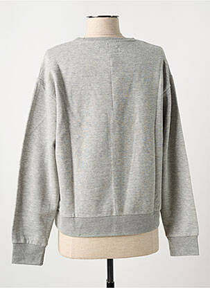 Sweat-shirt broderie manches longues gris ROSE GARDEN femme