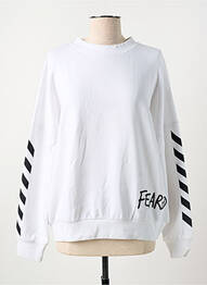 Sweat-shirt stretch manches longues blanc ROSE GARDEN femme