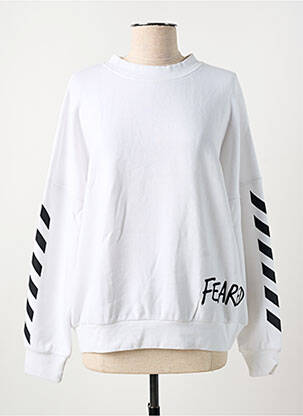 Sweat-shirt stretch manches longues blanc ROSE GARDEN femme