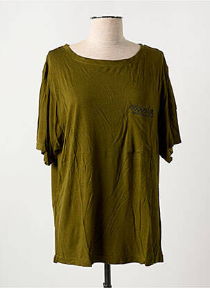 T-shirt coupe droite manches courtes vert ROSE GARDEN femme
