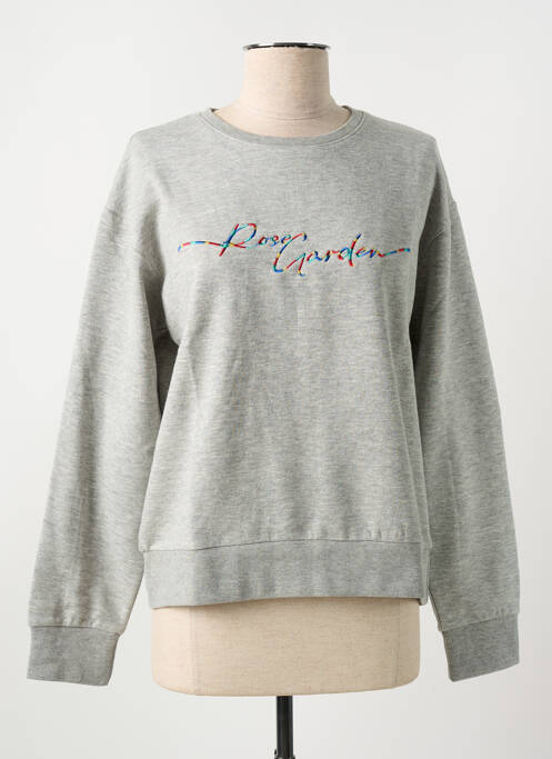 Sweat-shirt stretch manches longues gris ROSE GARDEN femme