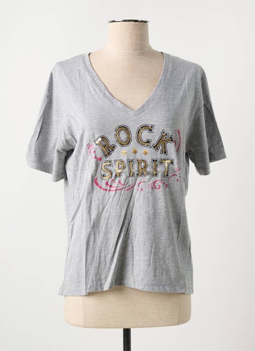 T-shirt gris ROSE GARDEN pour femme