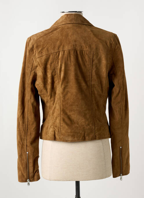 Veste simili cuir marron ROSE GARDEN pour femme