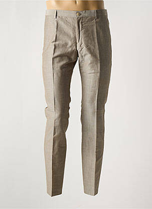 Pantalon slim tissage chiné taille haute beige BARUTTI homme