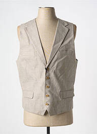 Gilet sans manche tissage chiné beige MASTERHAND homme