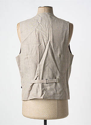 Gilet sans manche tissage chiné beige MASTERHAND homme