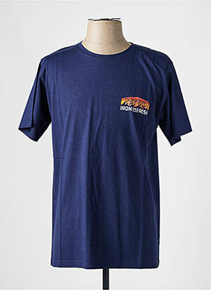 T-shirt coupe droite manches courtes bleu IRON AND RESIN homme