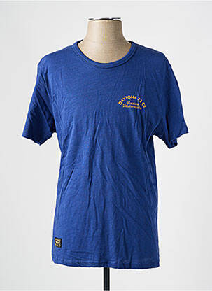 T-shirt coupe droite manches courtes bleu DAYTONA homme