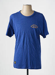 T-shirt coupe droite manches courtes bleu DAYTONA homme