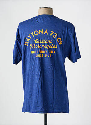 T-shirt coupe droite manches courtes bleu DAYTONA homme