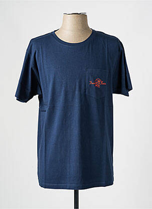 T-shirt coupe droite manches courtes bleu IRON AND RESIN homme