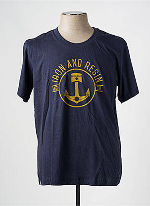T-shirt coupe droite manches courtes bleu IRON AND RESIN homme