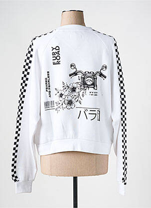 Pull resserrée sur le bas manches longues blanc ROSE GARDEN femme