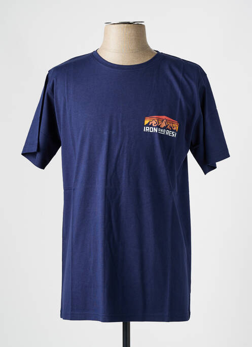 T-shirt coupe droite manches courtes bleu IRON AND RESIN homme