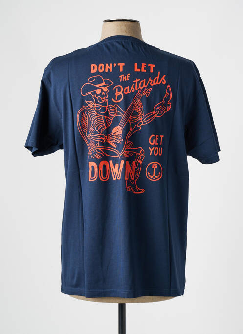 T-shirt coupe droite manches courtes bleu IRON AND RESIN homme