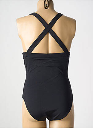 Maillot de bain 1 pièce effet matière satinée haut triangles noir SIMONE PERELE femme