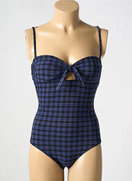 Maillot de bain 1 pièce effet matière satinée haut soutien-gorge avec mousse de rembourrage amovible bleu SIMONE PERELE femme