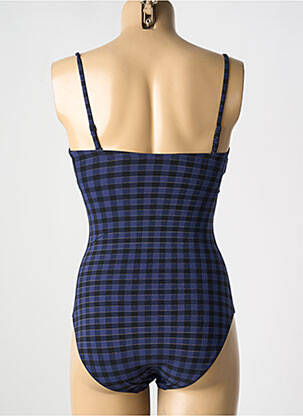Maillot de bain 1 pièce effet matière satinée haut soutien-gorge avec mousse de rembourrage amovible bleu SIMONE PERELE femme